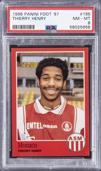 1996 Panini Football 97 #195 Thierry Henry Rookie Card - PSA NM-MT 8